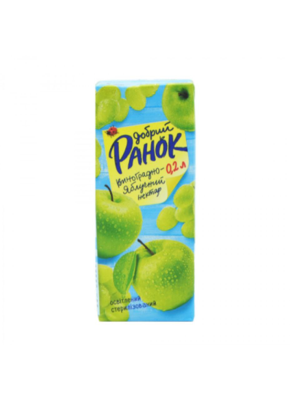 Нектар яблучно-виноградний освітлений Добрий Ранок 200мл